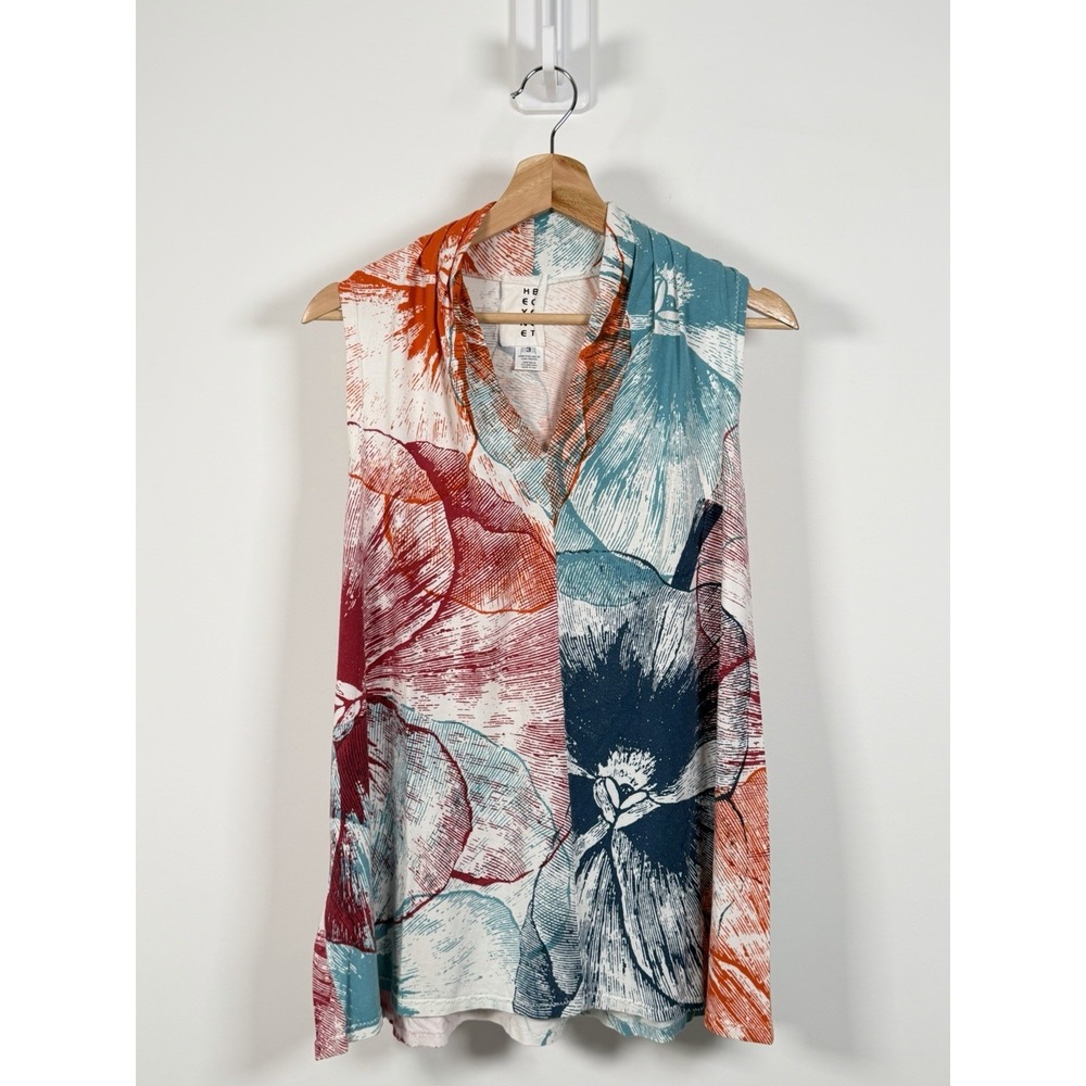 Heyne Bogut Tunic Top Women 3 Hand Dyed Colorful Sleeveless V-Neck Boho Artsy
